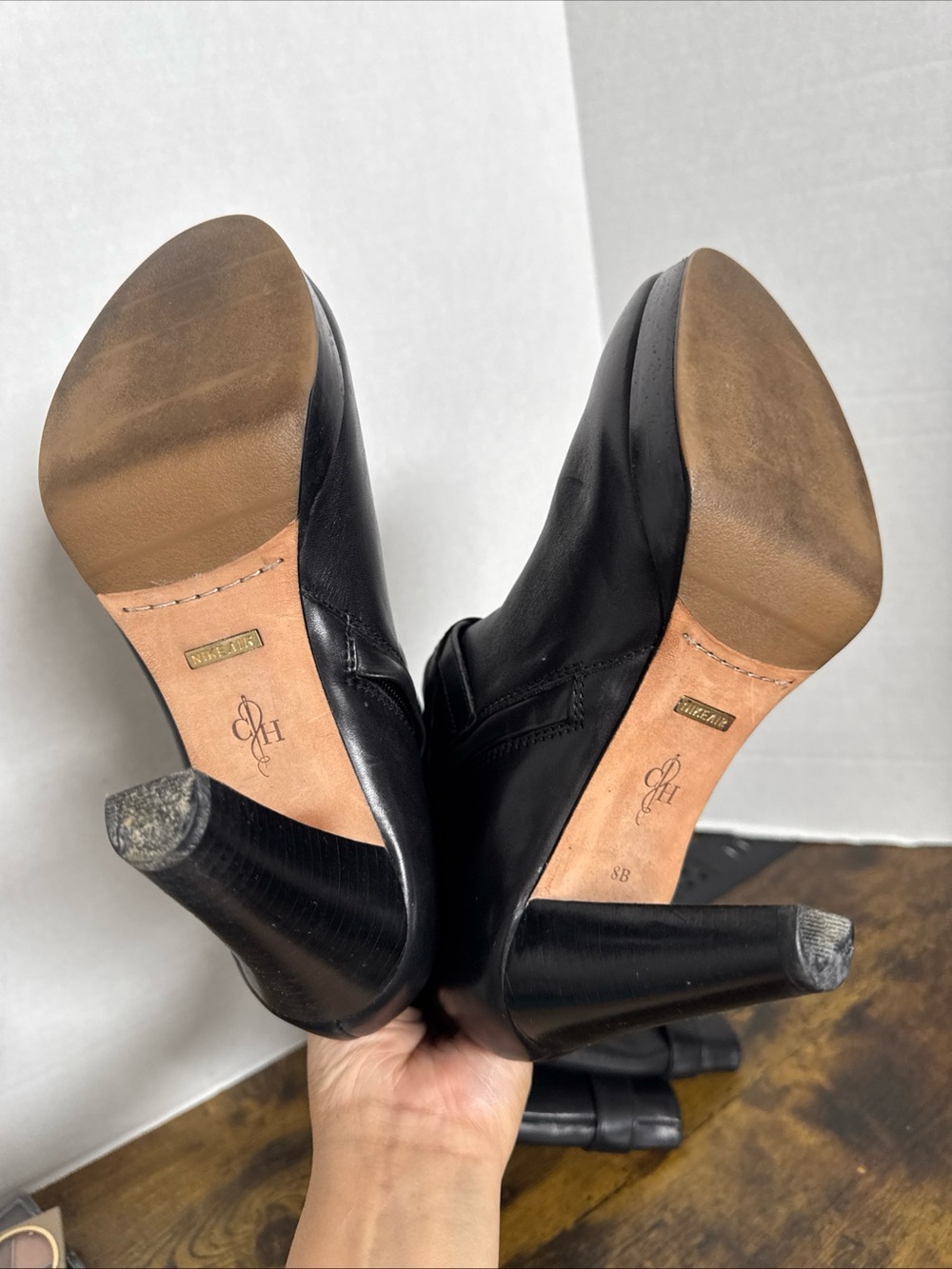 Cole Haan Nike Air Tall Black Women's Platform High-Heel Boots US 8B EXCELLENT - Picture 10 of 12